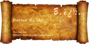 Barna Éda névjegykártya